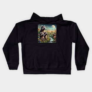 Baby Racoons Surreal . Kids Hoodie